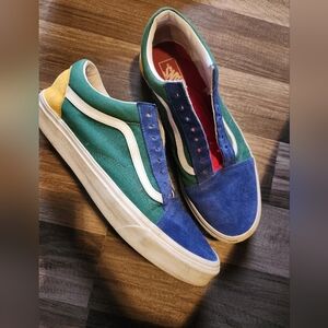 Vans Old Skool "Yacht Club" Colorblocked Blue Red Yellow Green White Mens 12